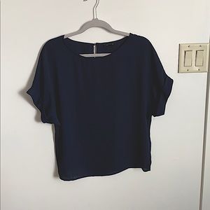 Drop sleeve silk top